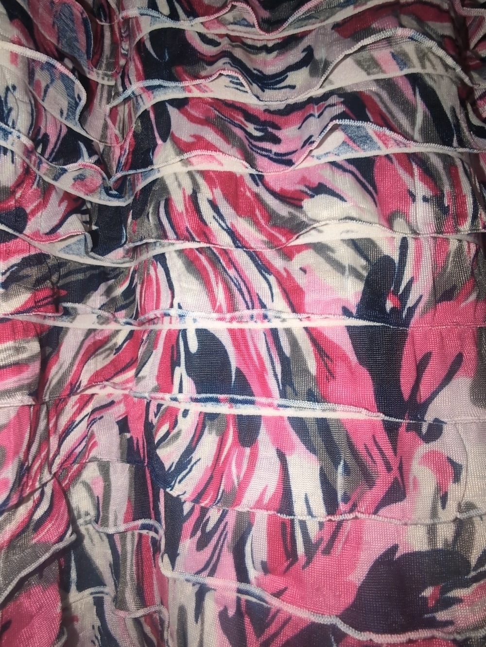 George Pink and Navy Ruffle Circle Skirt